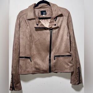 NWOT Faux Suede KFTK Moto Jacket - large